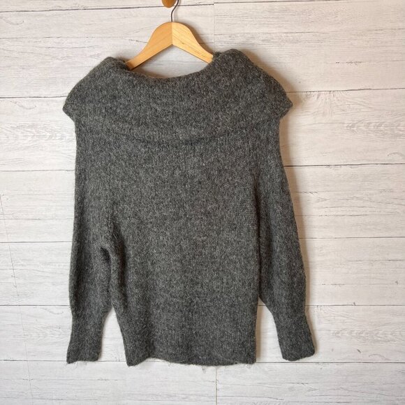 H&M Sweater Womens Size XS Gray Cowl Neck Alpaca Blend Long Sleeve Natural - Picture 9 of 14